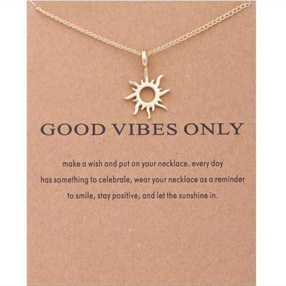 Summer Sale ☀️Sun Pendant Good Vibes Gold Necklace